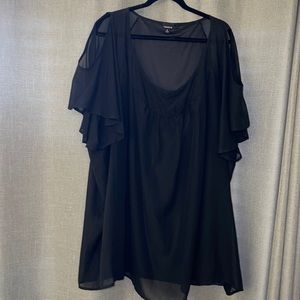 Torrid black size 6x cut out shoulders blouse